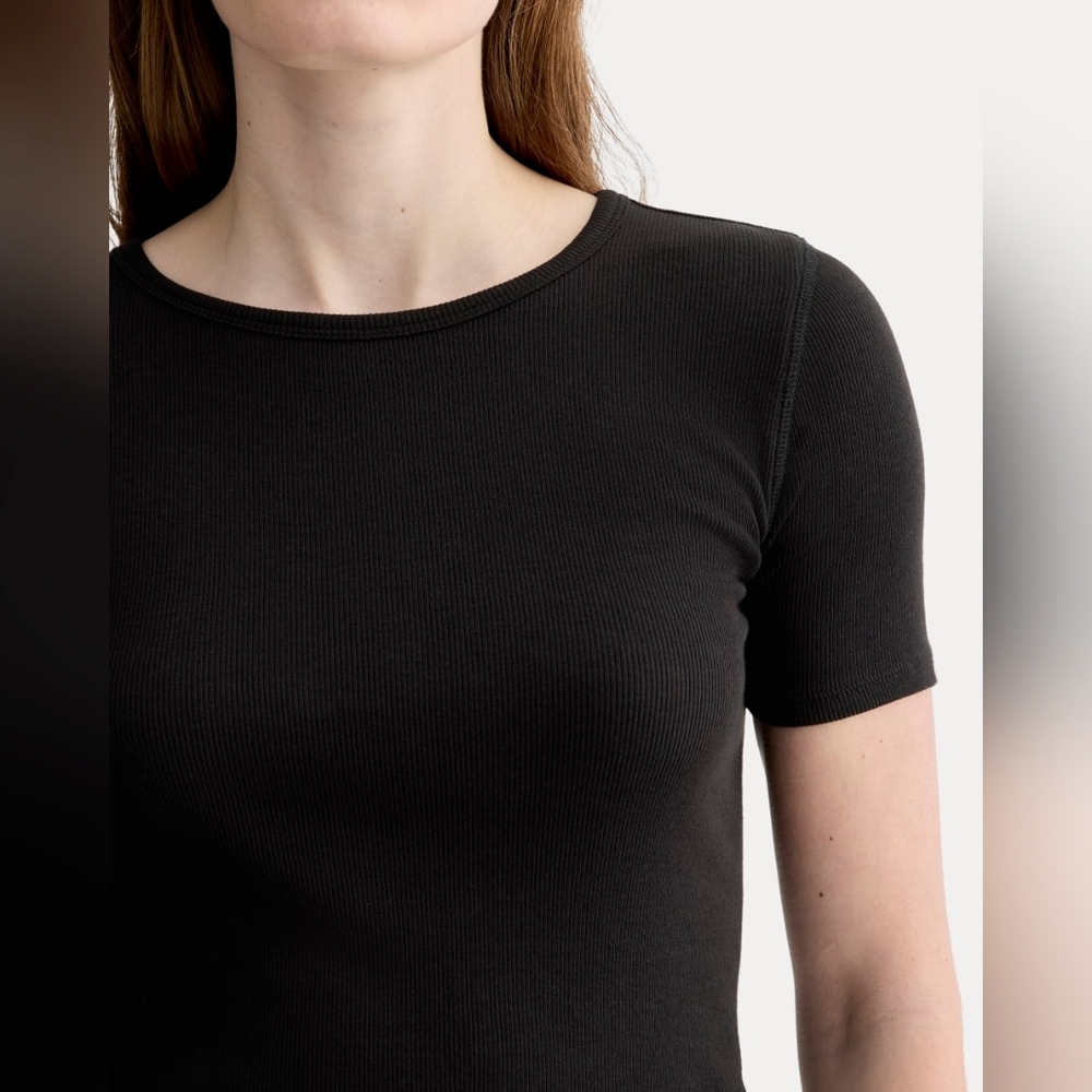 🔥 Everlane The Luxe Rib Crew, Black (S)